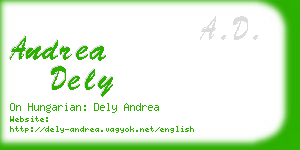 andrea dely business card